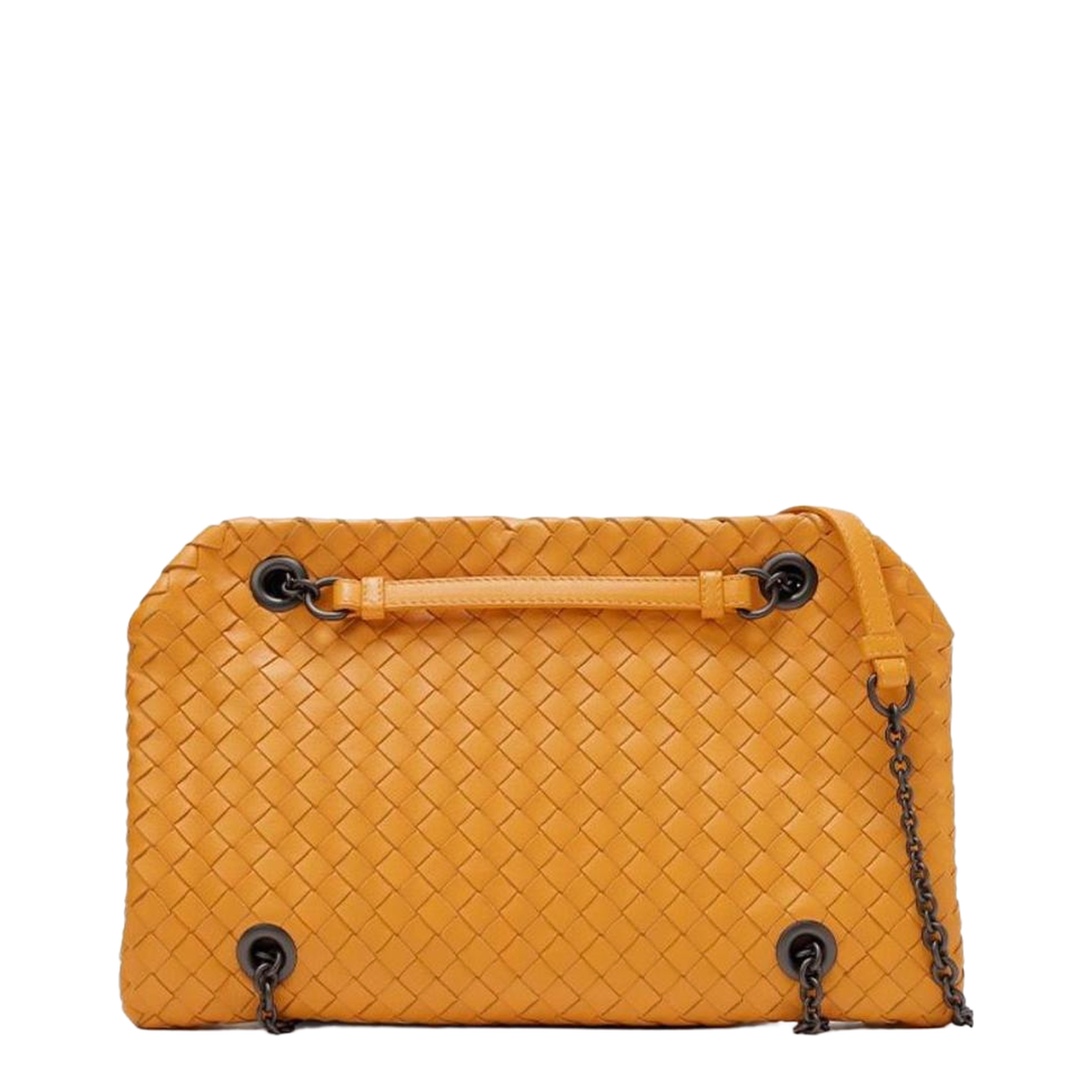 Intrecciato Mini Leather Shoulder Bags - Orange