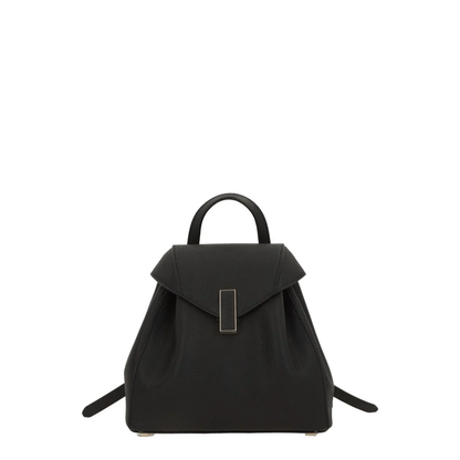 Iside Mini Backpack in Textured Leather - Black
