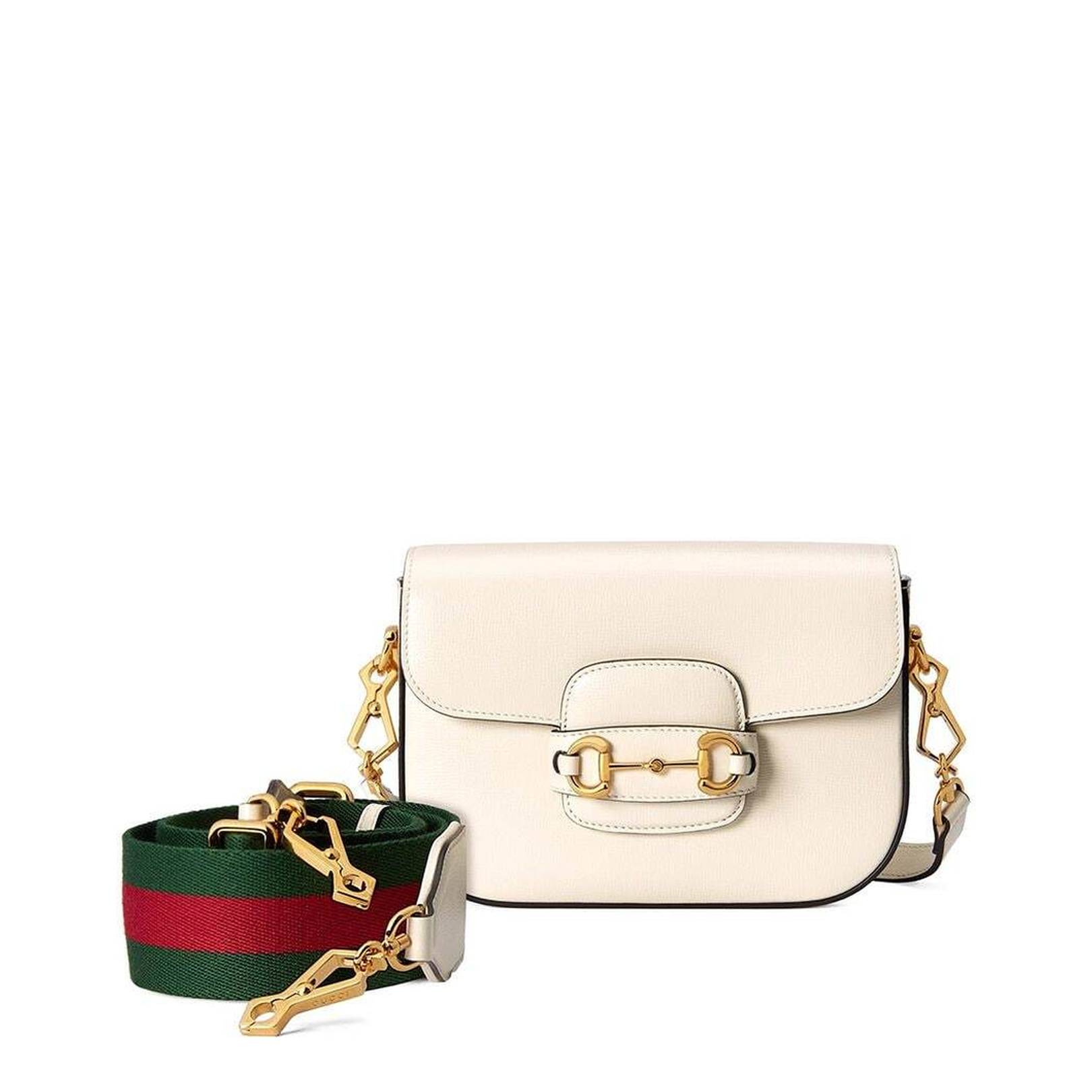 Horsebit 1955 Small Canvas Shoulder Bag - Cream