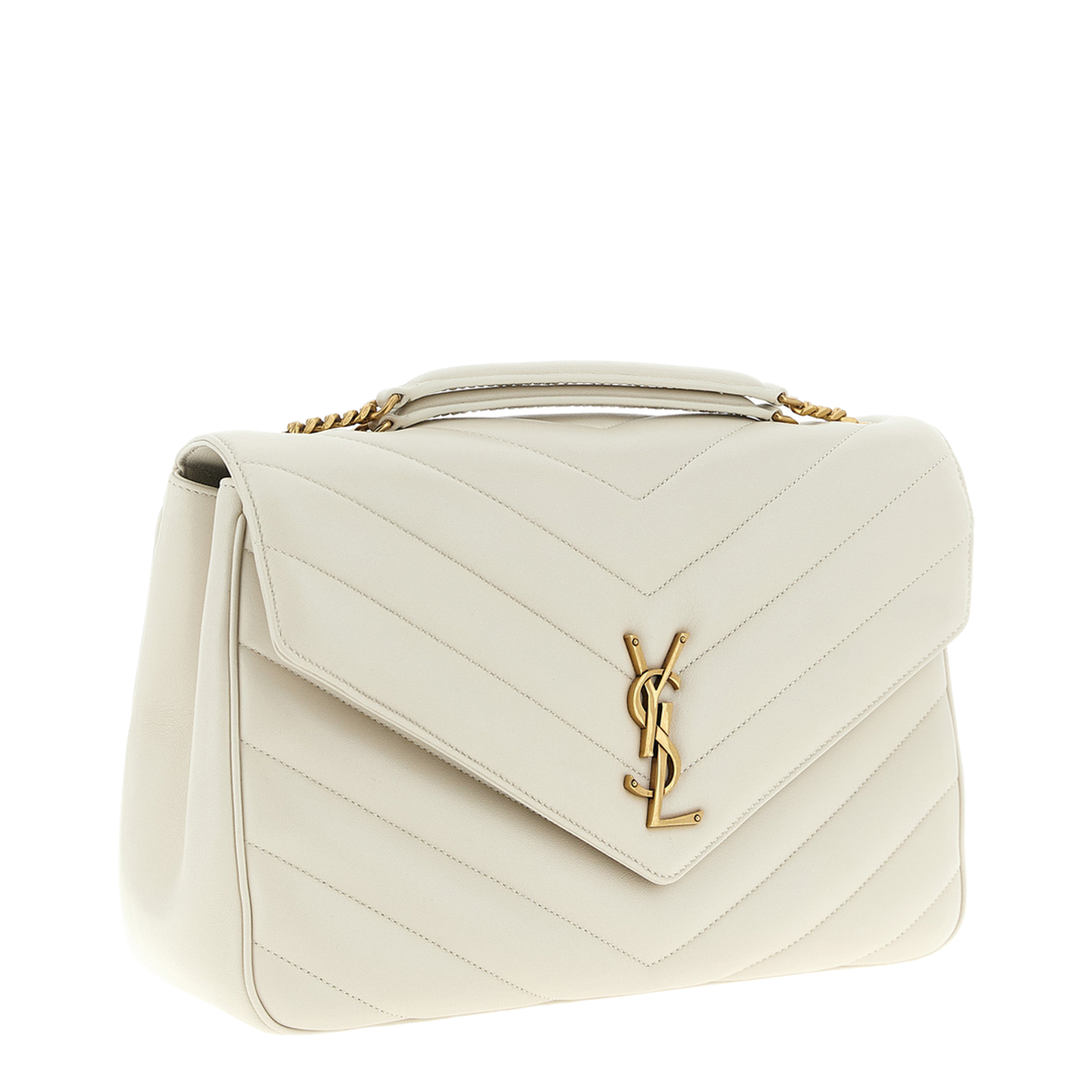 Loulou Large MATELASSÉ Shoulder Bag White