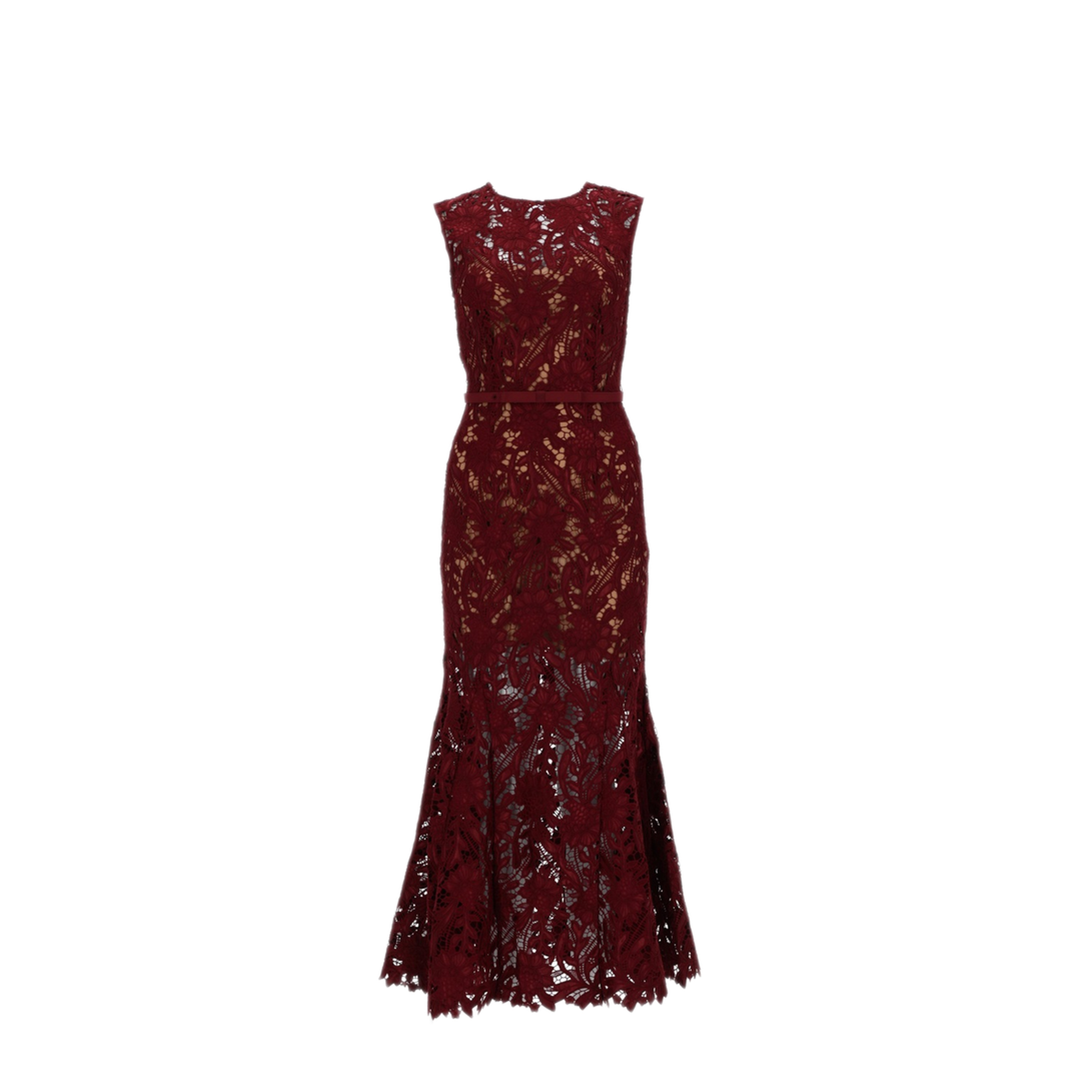 MAYFEYR - Self Portrait - Floral Lace Midi Dress - RS26167MABUBURGUNDY