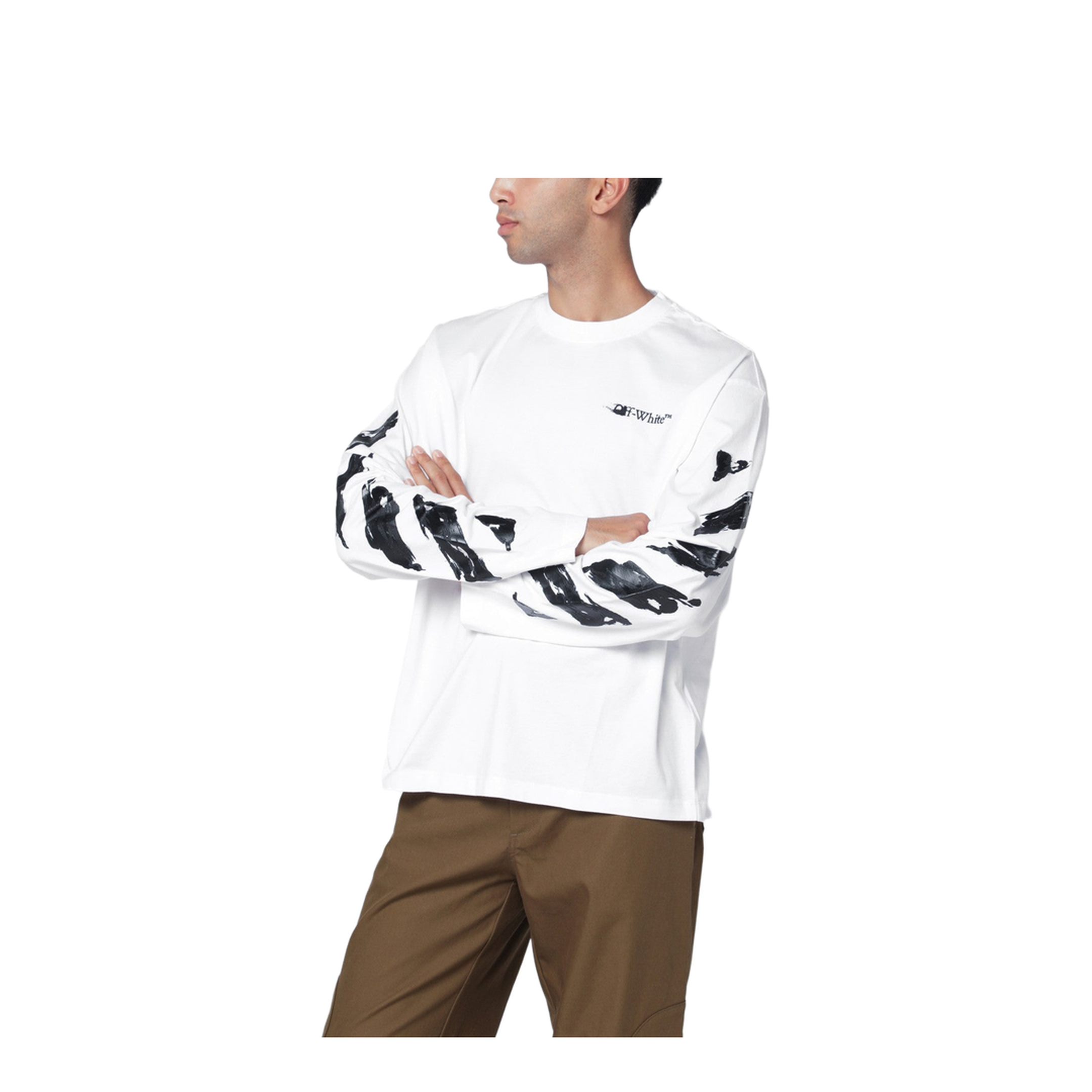 White Long-Sleeved T-Shirt with Logo