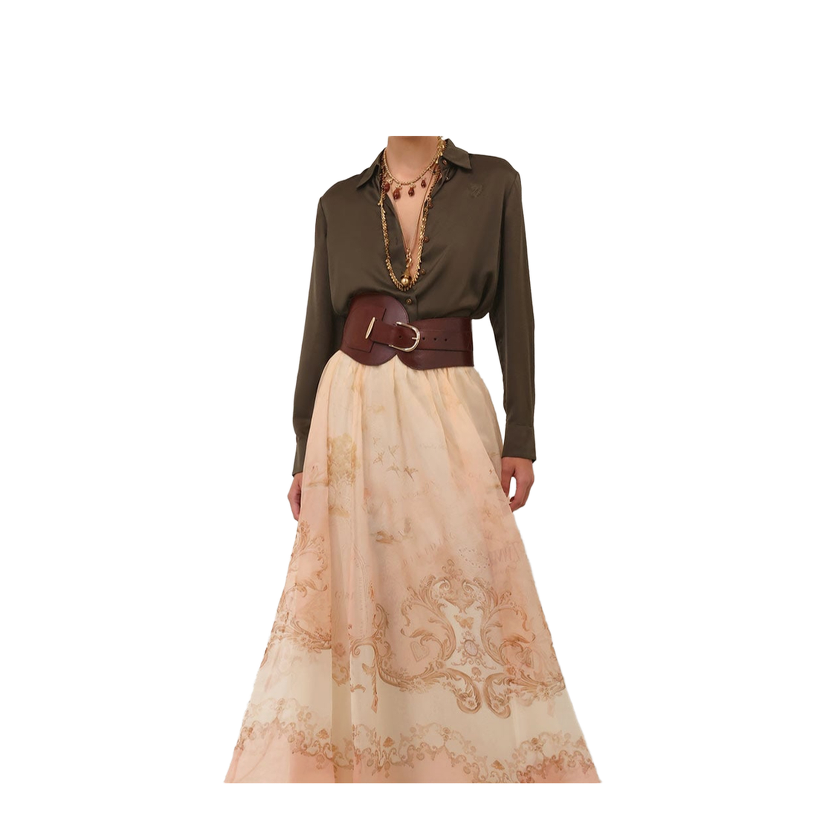 Hypnotic Satin Shirt in Olive