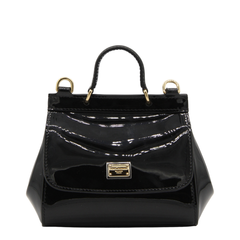 Sicily Mini Patent Leather Bag - Black