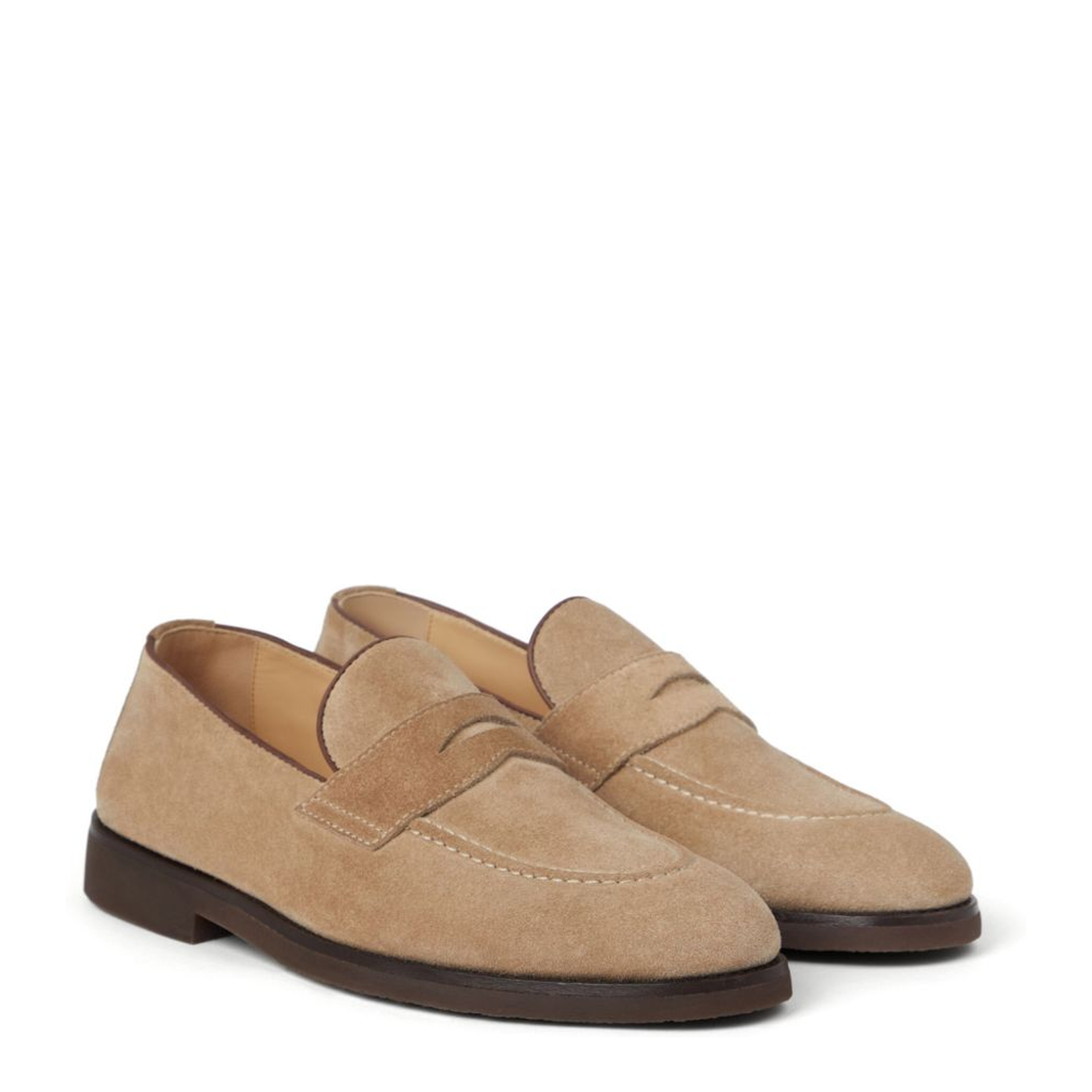 Penny-Slot Suede Loafers