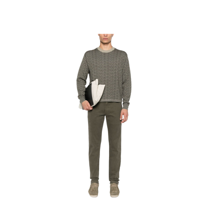 Virgin-Wool Jumper with All-Over Jacquard Signature Logo