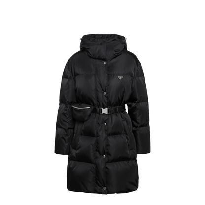 MAYFEYR - Prada - Black Re-Nylon Long Down Jacket With Belt Bag - 29Y395OOO1WQ8F0002