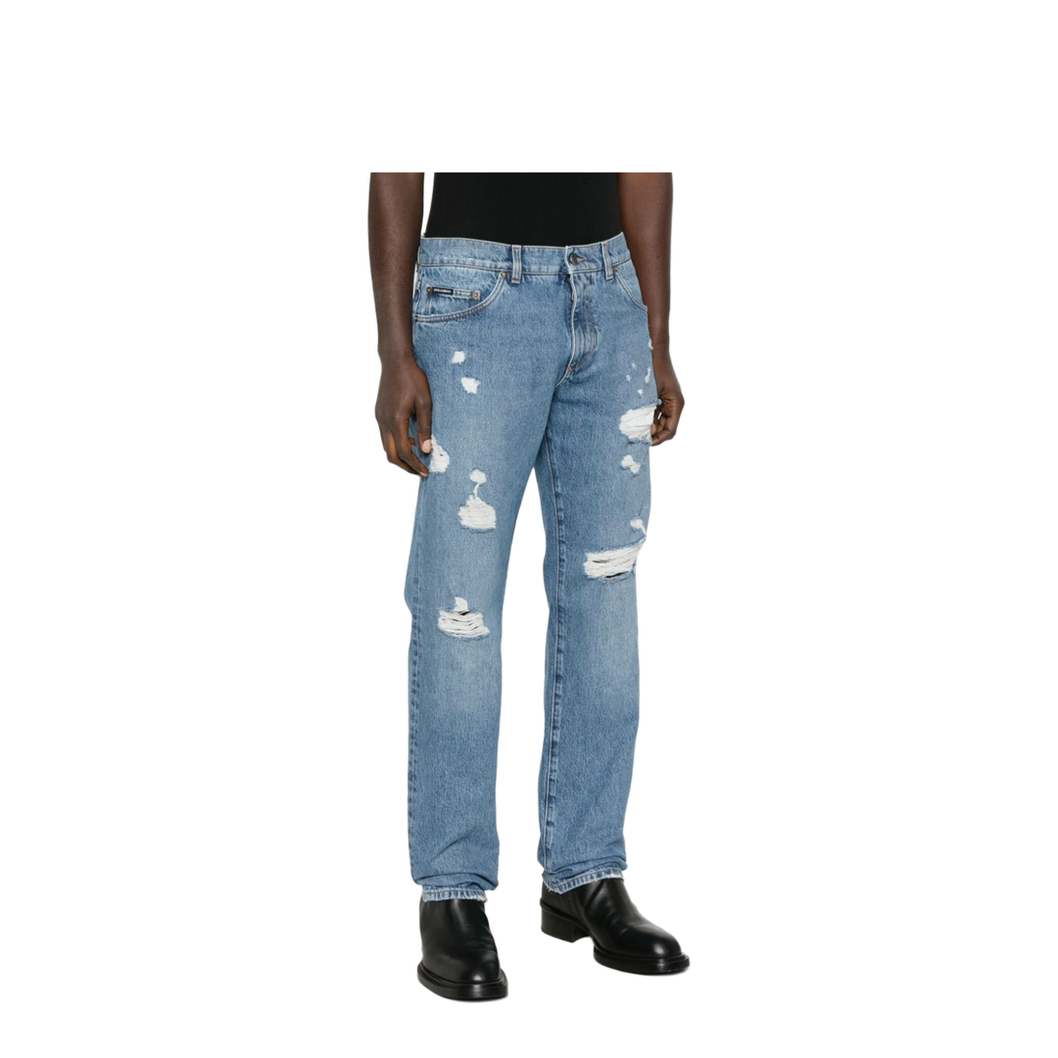 MAYFEYR - Dolce & Gabbana - Classic Five-Pocket Cotton Jeans With Abrasions - GP02XZG8MX2