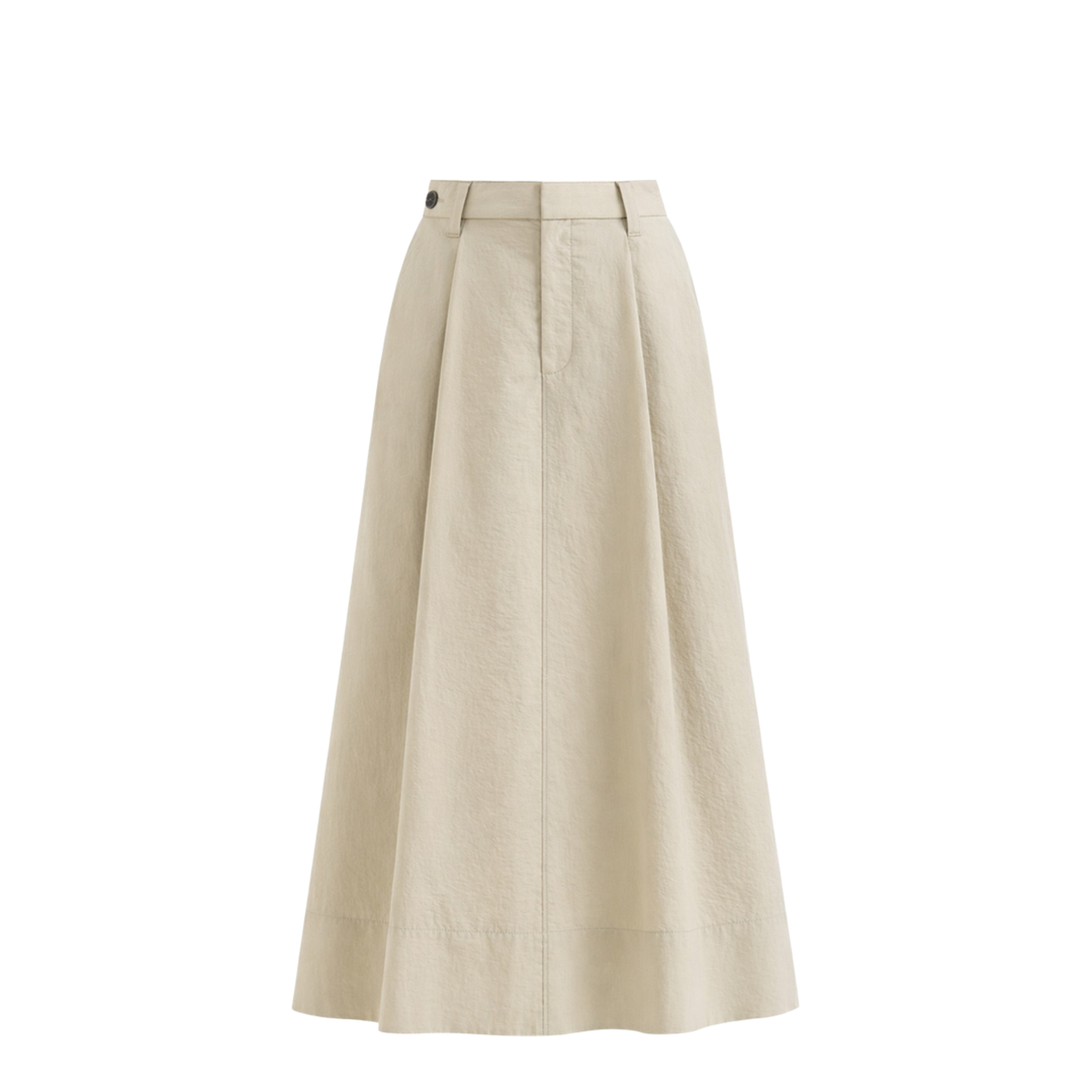 Flared Cotton Skirt Beige