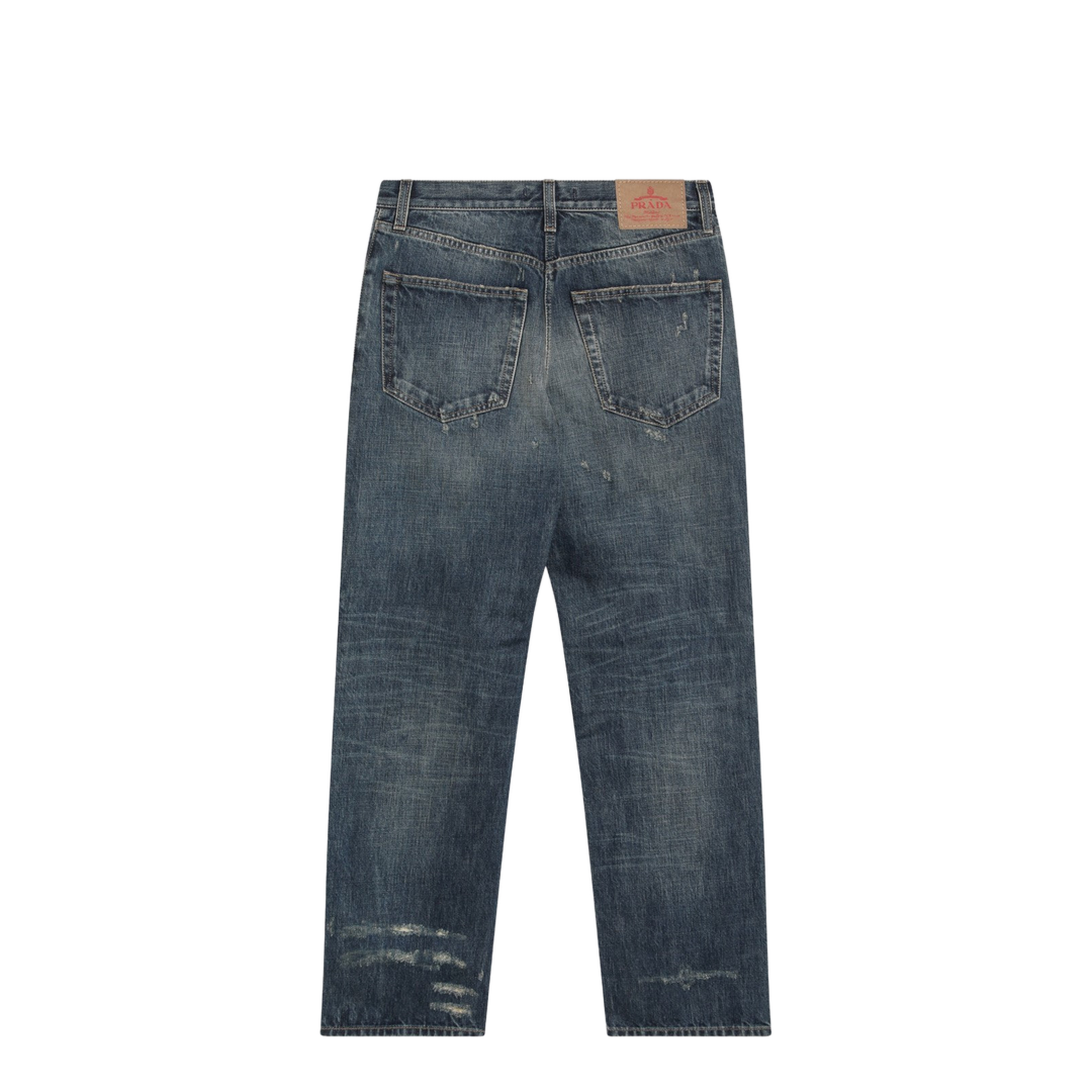 Jeans in washed blue denim