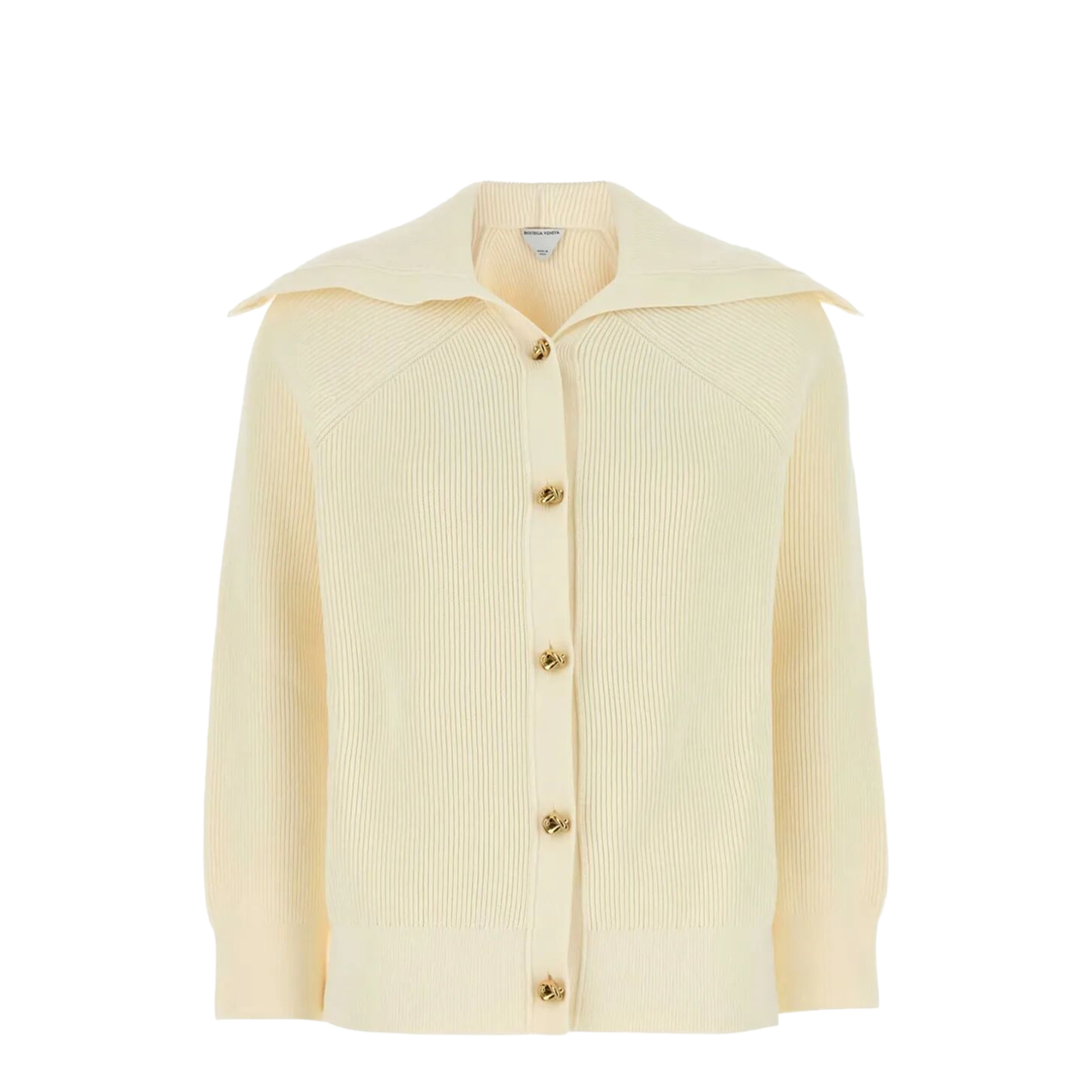 MAYFEYR - Bottega Veneta - Knot Buttons Ribbed Wool Cardigan - 829580V59X0