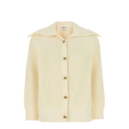 MAYFEYR - Bottega Veneta - Knot Buttons Ribbed Wool Cardigan - 829580V59X0