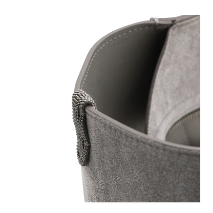Duo Medium Suede Shopper Tote - Grigio