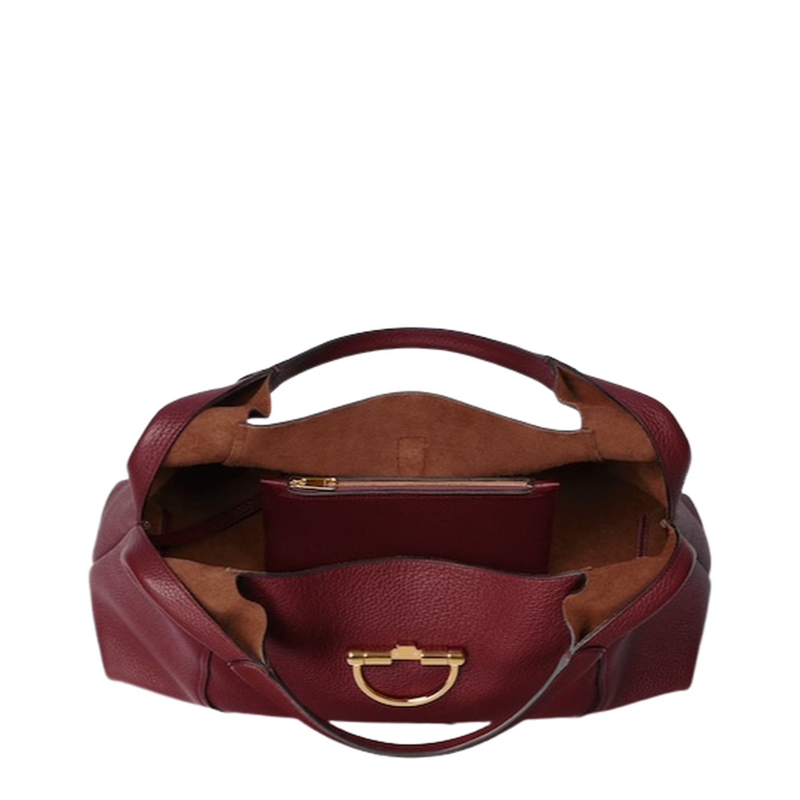Softbit Maxi Shoulder Bag in Rosso Ancora Red Leather