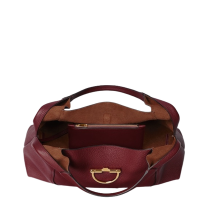 Softbit Maxi Shoulder Bag in Rosso Ancora Red Leather