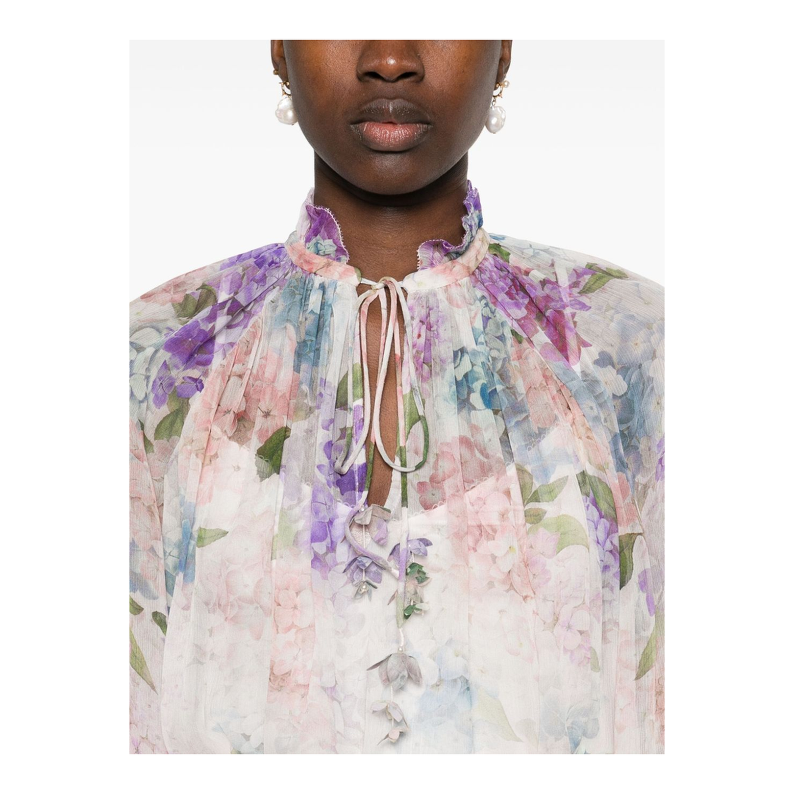 Light Pink Self-Tie Blouse