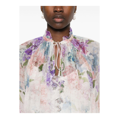 Light Pink Self-Tie Blouse