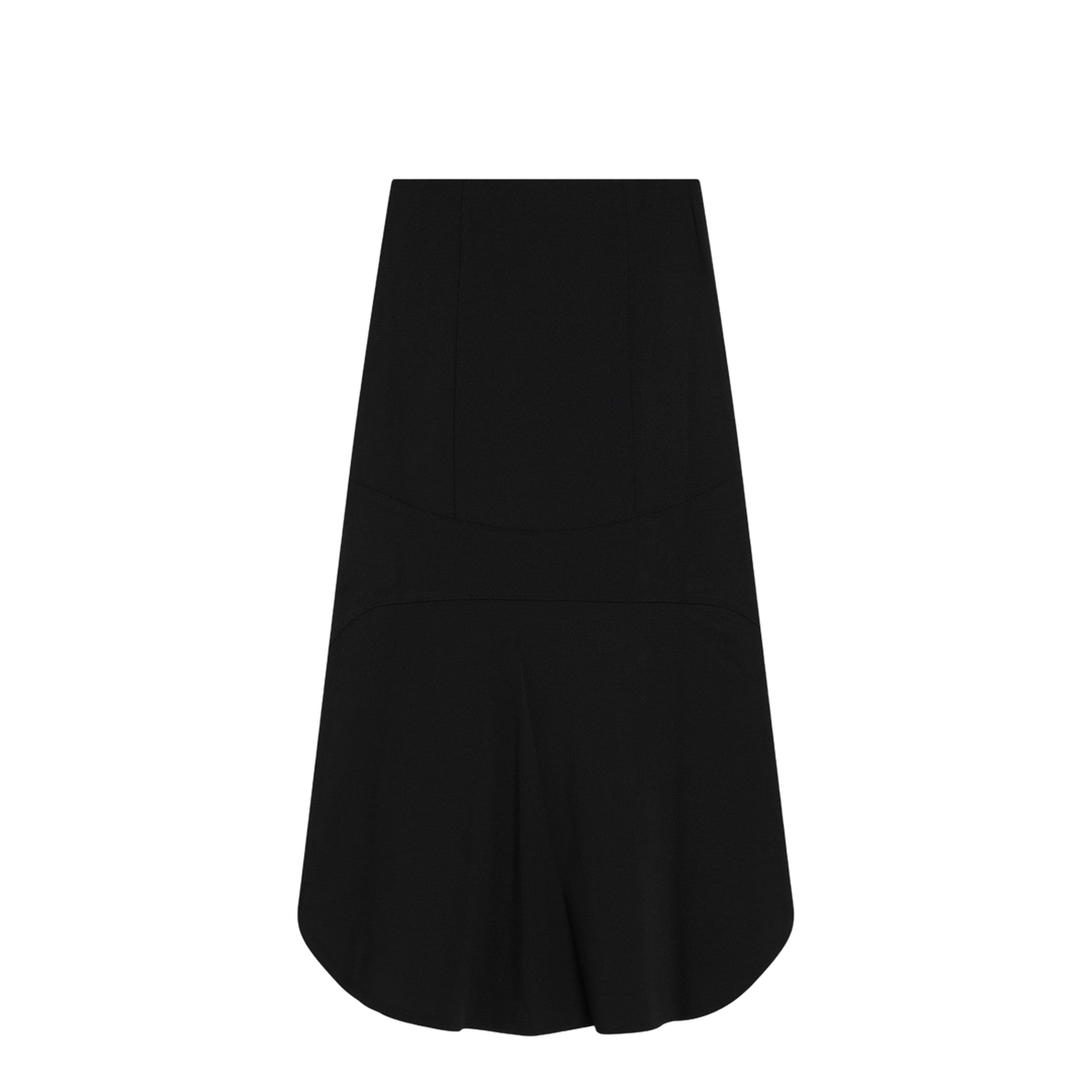 Black Milan Stitch Skirt with Buttons