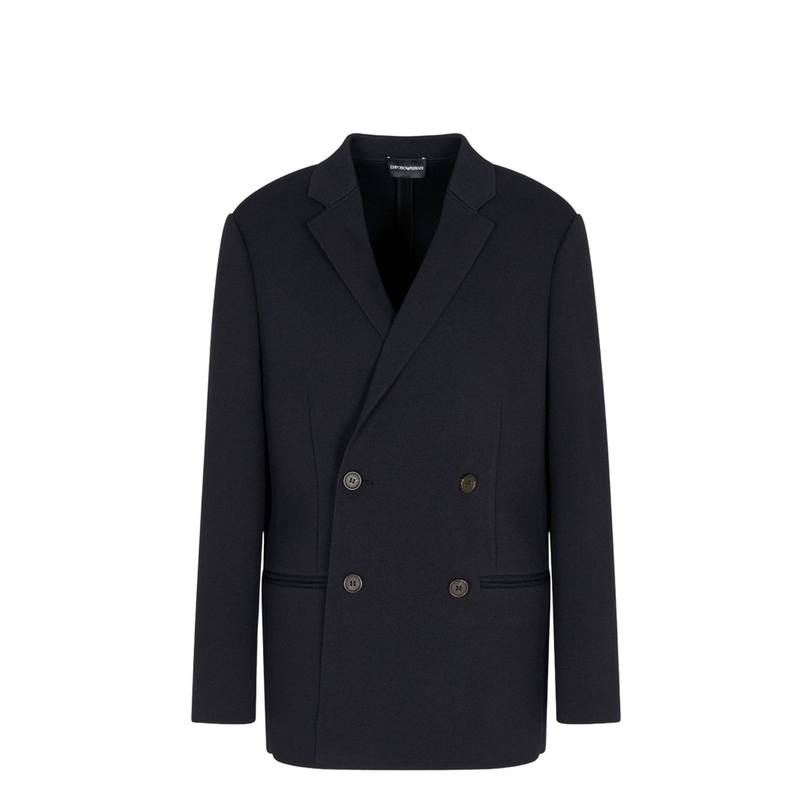 Double-breasted Blazer in a Plain-Knit Wool Blend