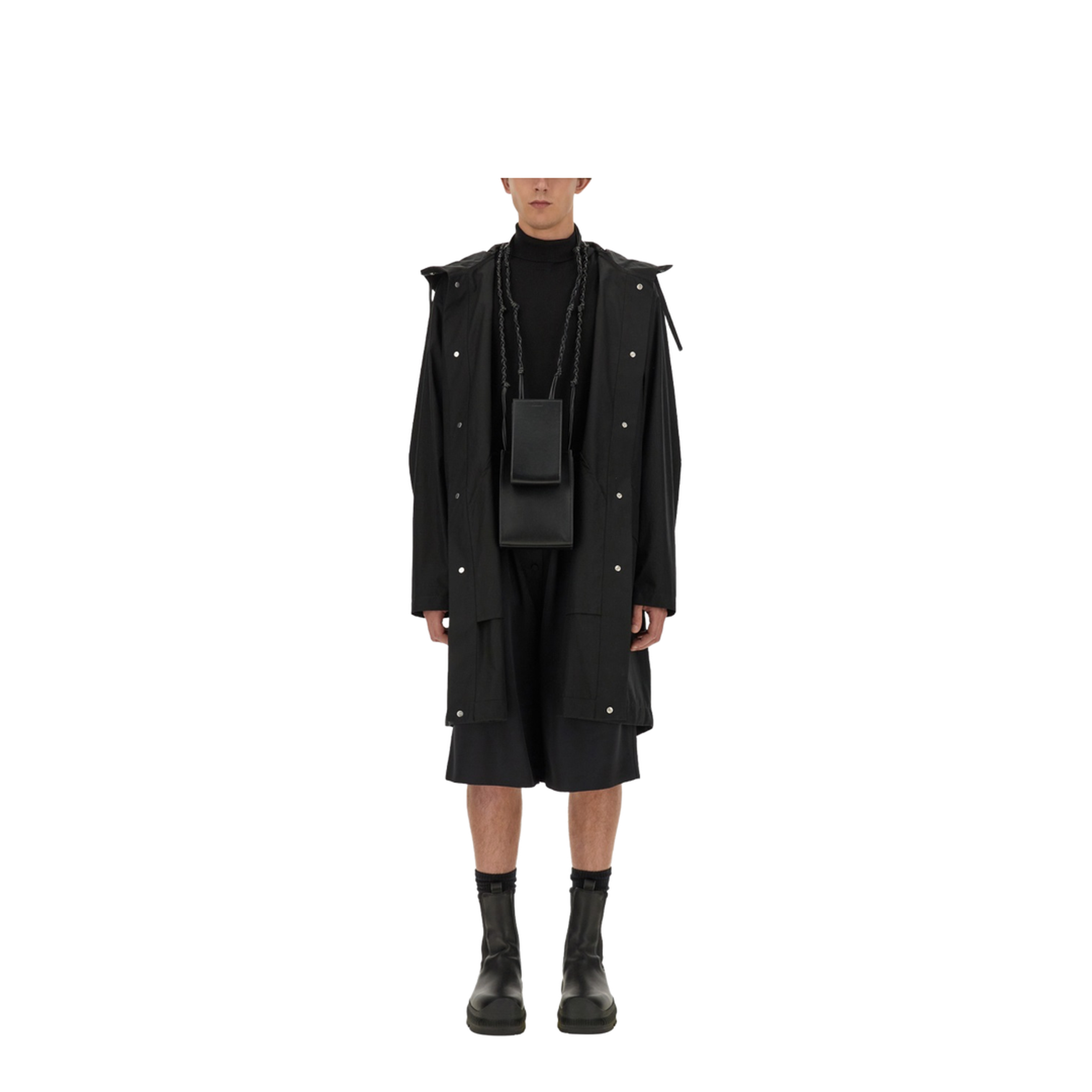 Big Logo Long Jacket - Black