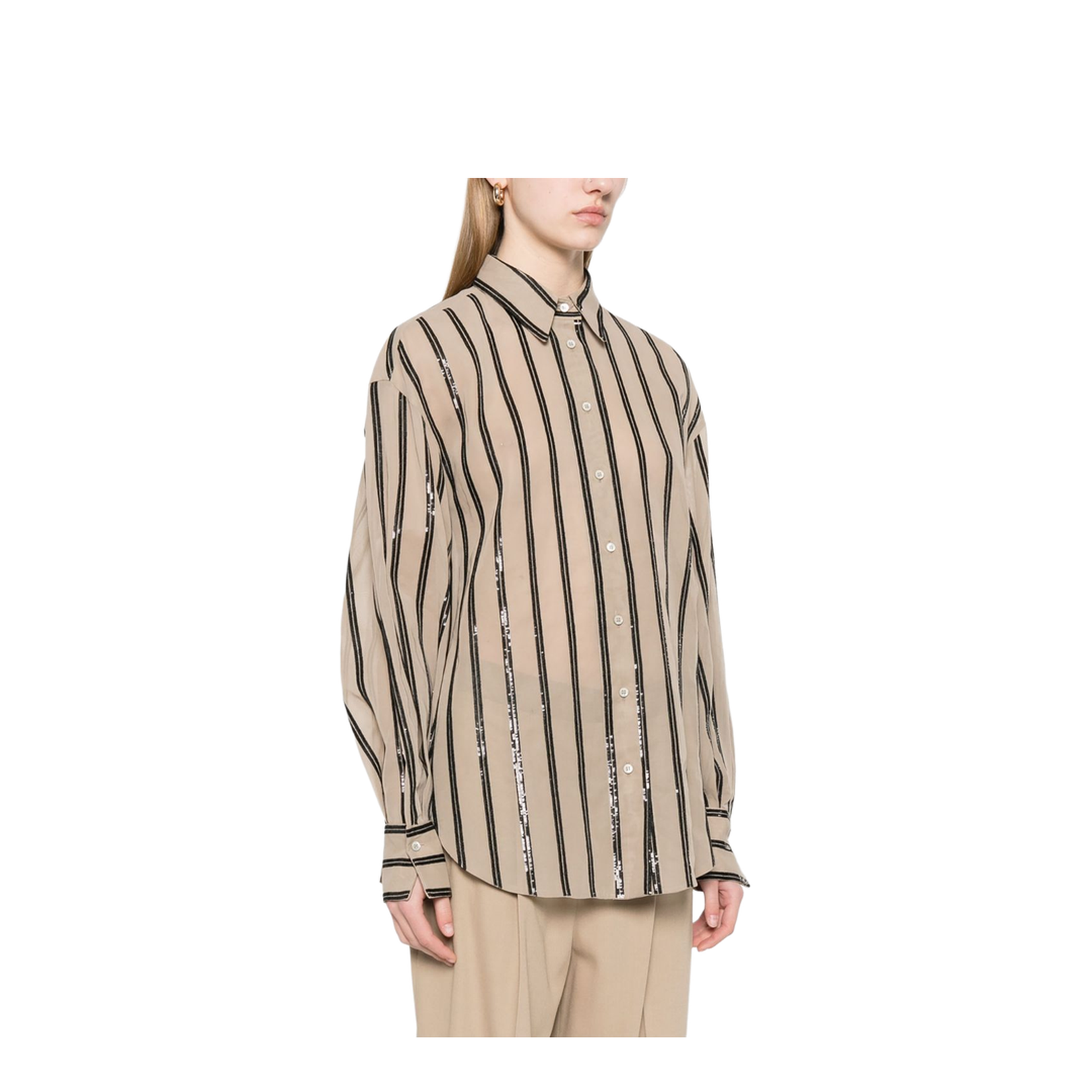 Sequin-Stripes Shirt