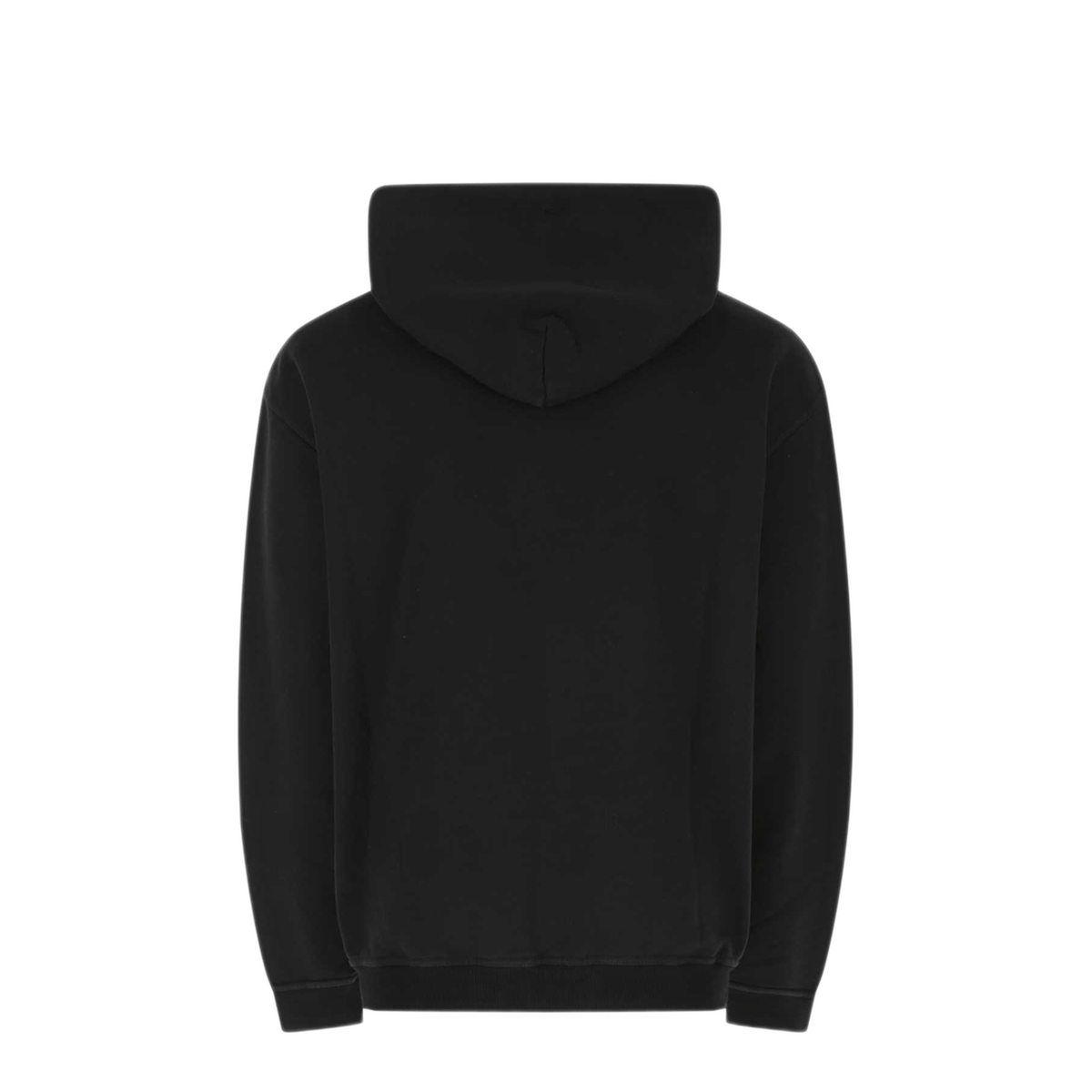 Black Cotton Hooded Sweatshirt