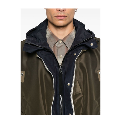Green Nylon Bomber Jacket