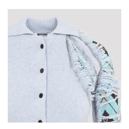 MAYFEYR - Moschino - Pale Blue Wool Cardigan - 262DA090154001331