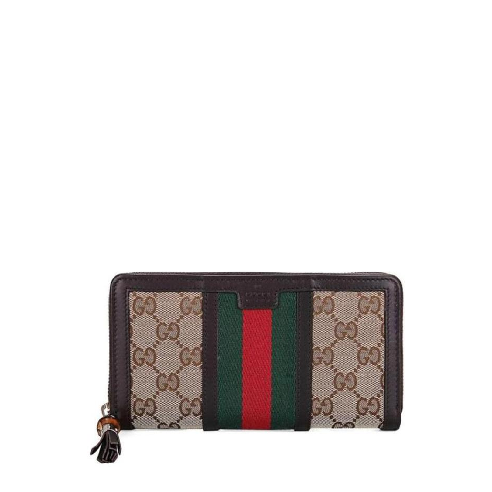 Ophidia Canvas Zip Around Wallet - Brown
