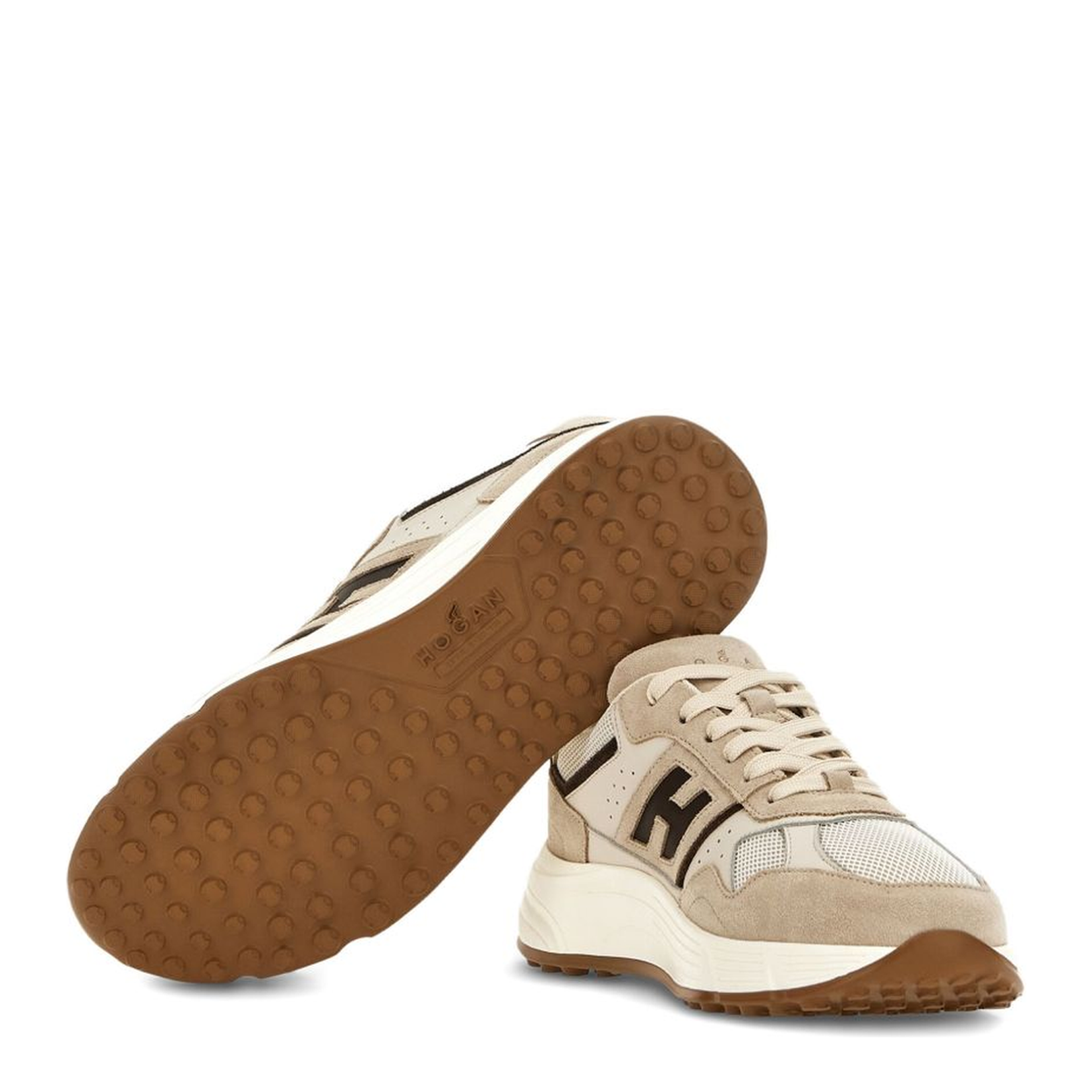 Beige And Brown Sneakers