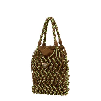 Two-tone mesh handbag