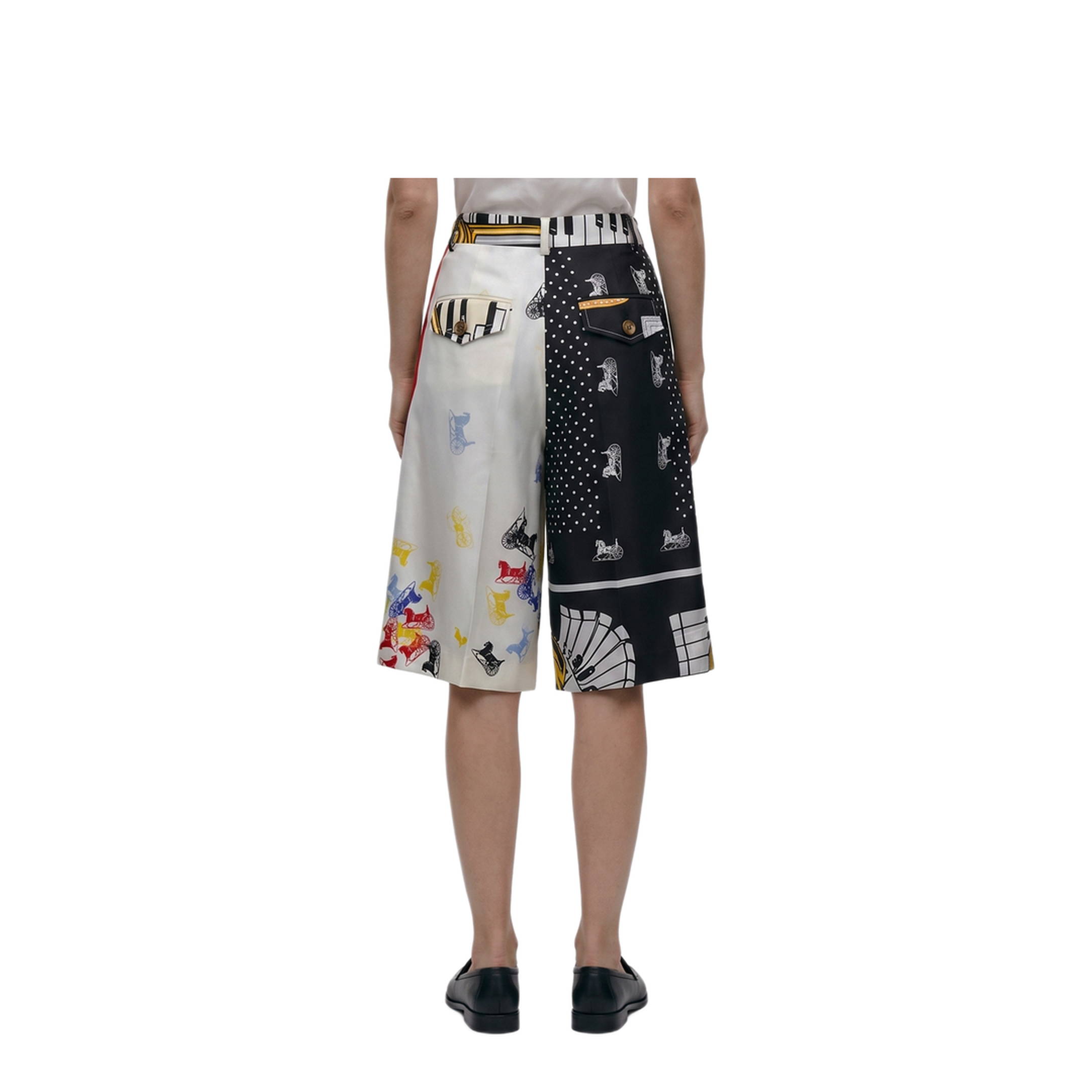MAYFEYR - Celine - Multicolor Printed Silk Twill Bermuda Shorts - RP0VB4P3514ML