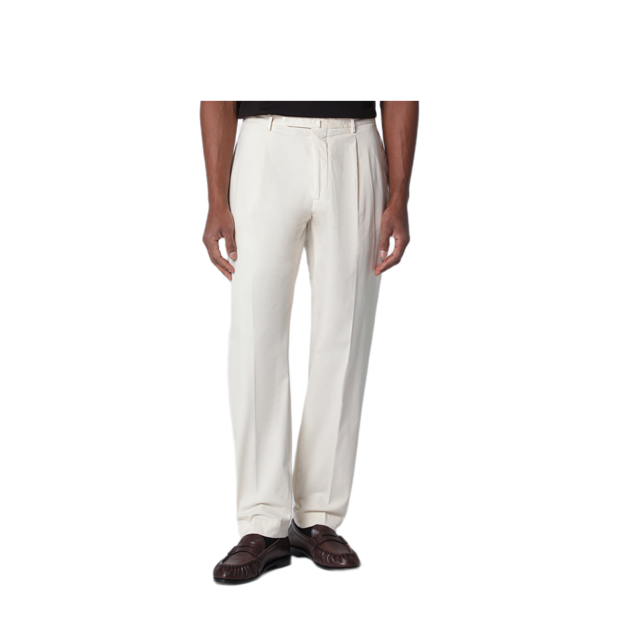 MAYFEYR - Santaniello - White Cotton Trousers - DSE3295CO03
