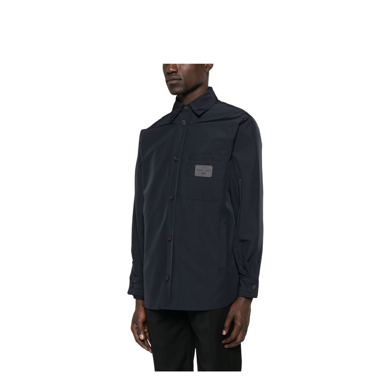 Nylon Shirt Jacket with Patch Pocket