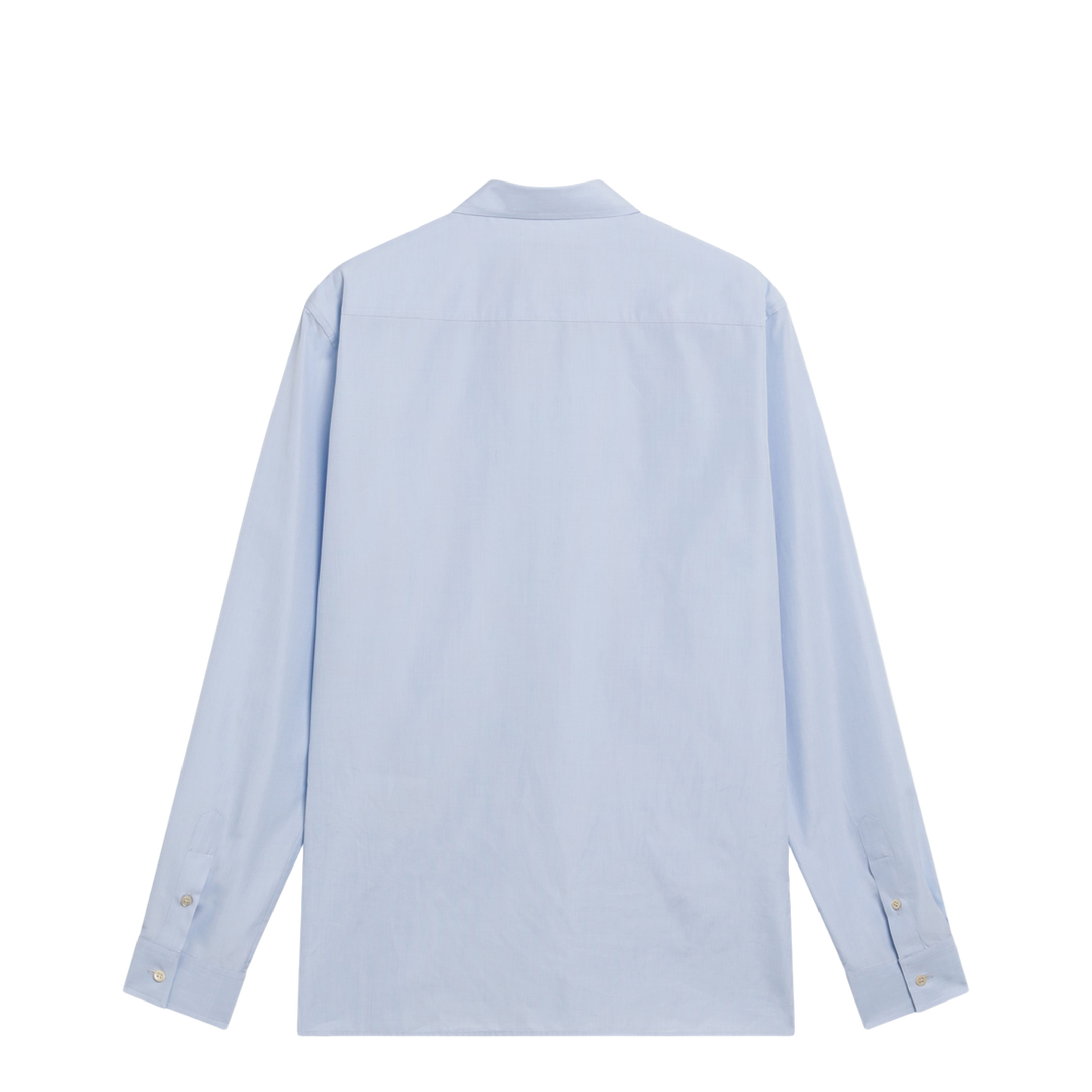 MAYFEYR - Valentino - Light Blue Fil-À-Fil Cotton Shirt With Vlogo Embroidery - 8V0ABN83BH4059