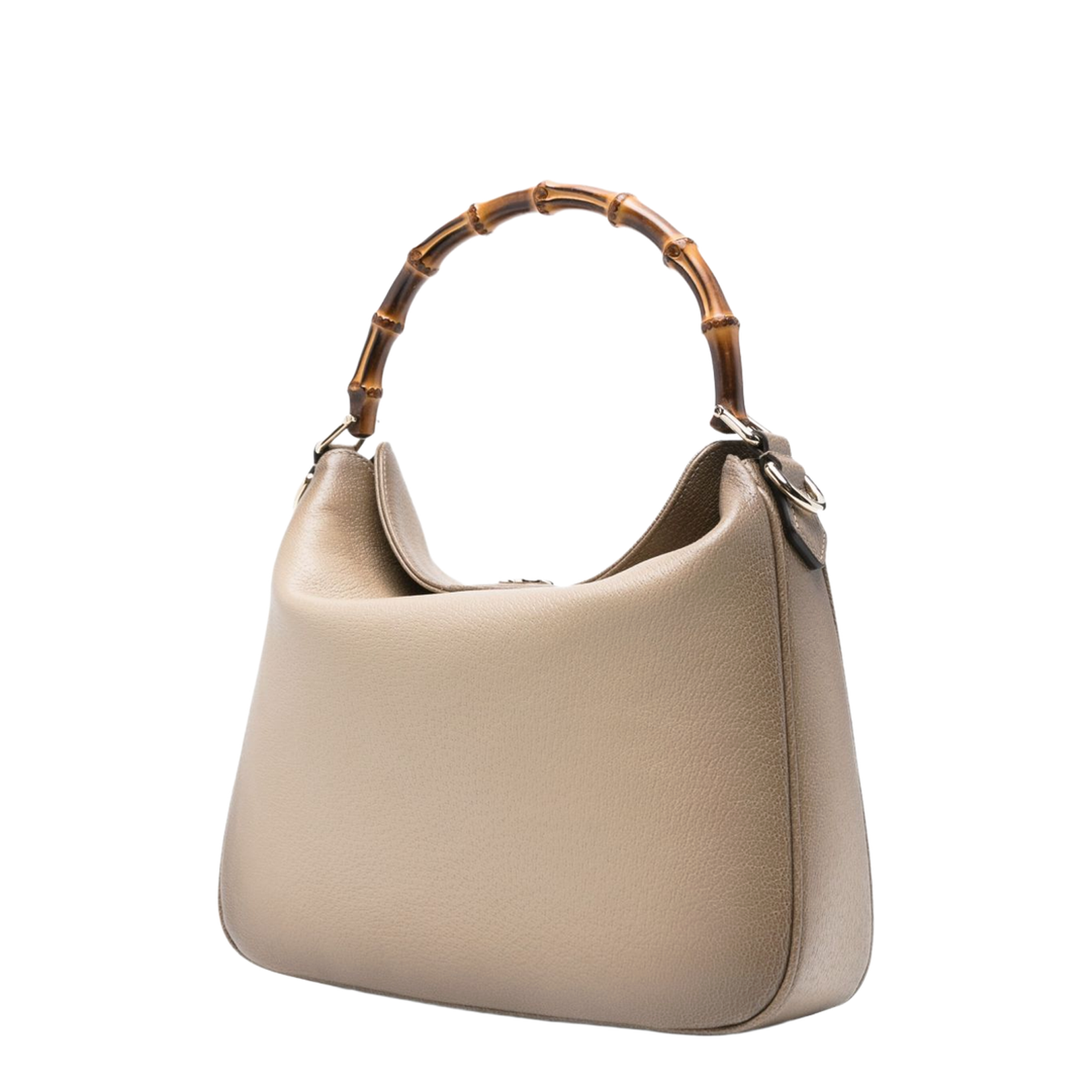 Diana Medium Leather Shoulder Bags - Beige