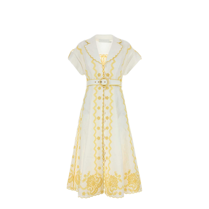 Embroidered Linen Lucky Dress