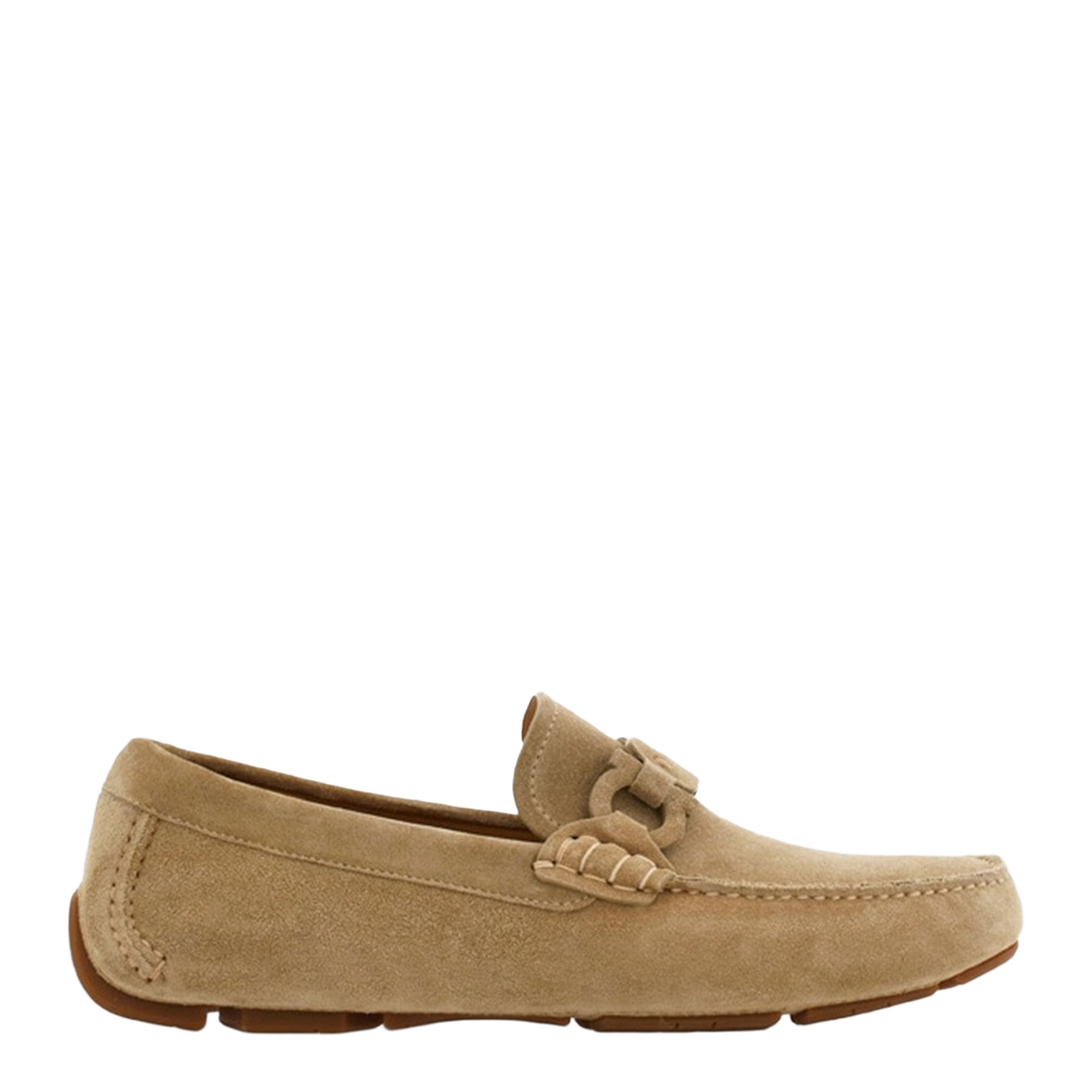 Salvatore Ferragamo Parigi 21 Beige Gancini Suede Drivers US 6.5 - EU 40.5 Gancini ornament driver - Men | Ferragamo main image 4