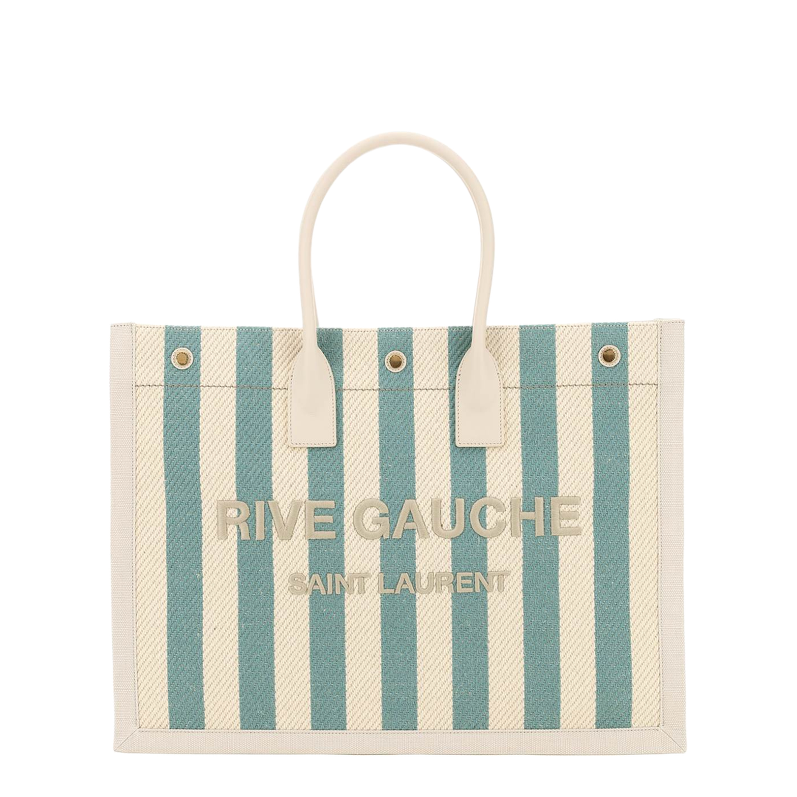 Striped Canvas Rive Gauche Tote Bag