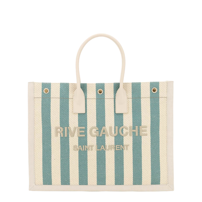 Striped Canvas Rive Gauche Tote Bag
