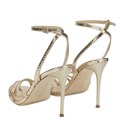 MAYFEYR - Sergio Levantesi - 100Mm Heeled Sandals - RAYKAV6ASPISPLATINOROSATO