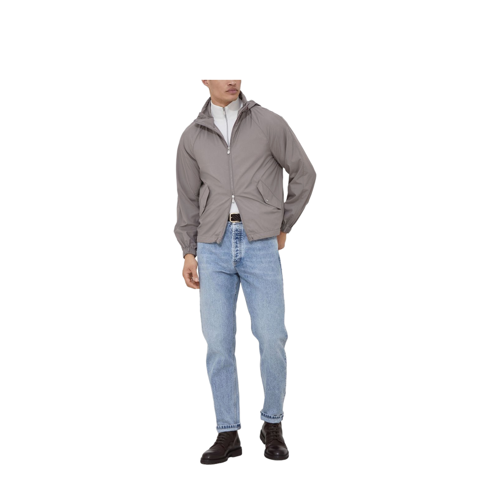 Water Resistant Blouson Jacket in Dove Grey