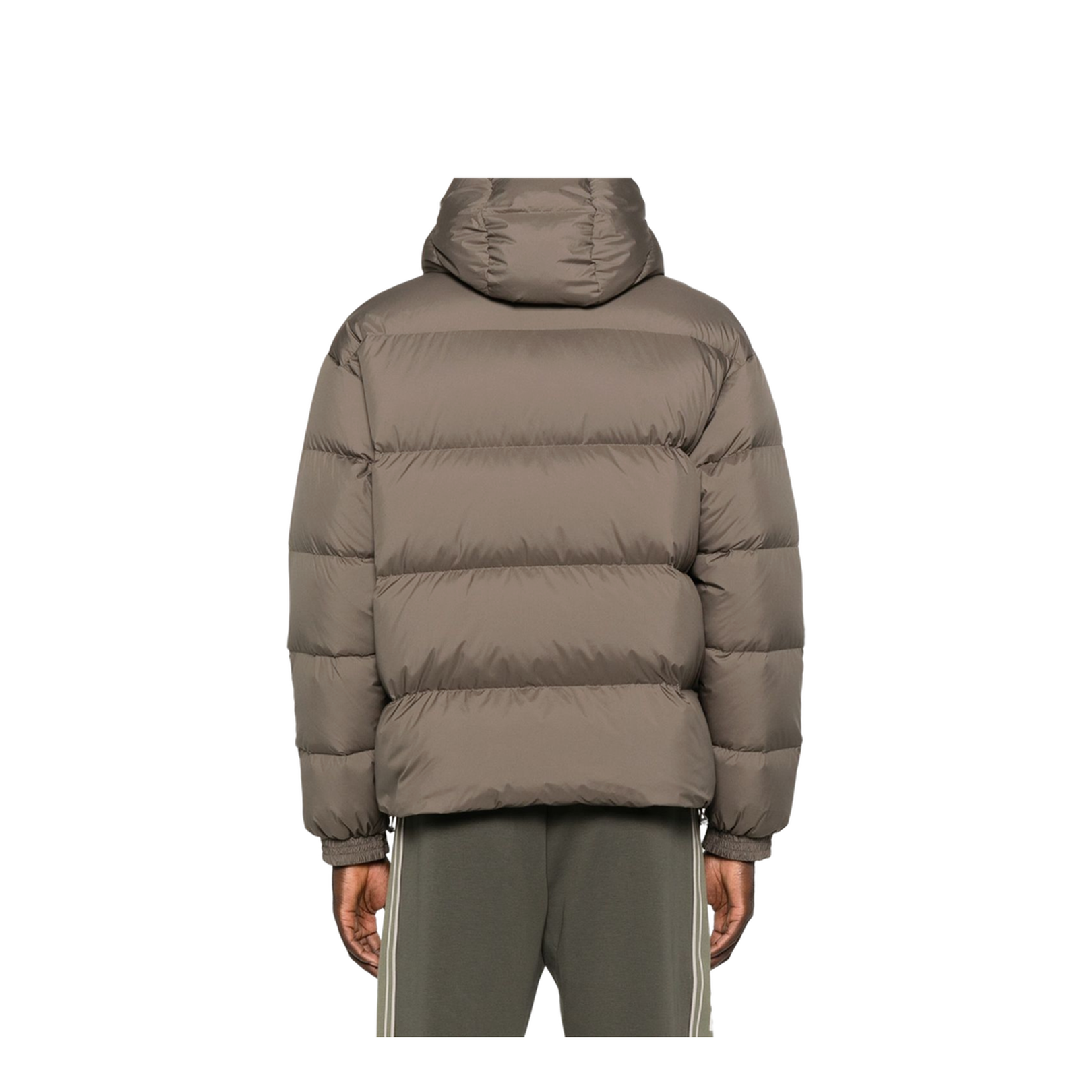 Water-repellent, quilted ripstop nylon hooded down jacket