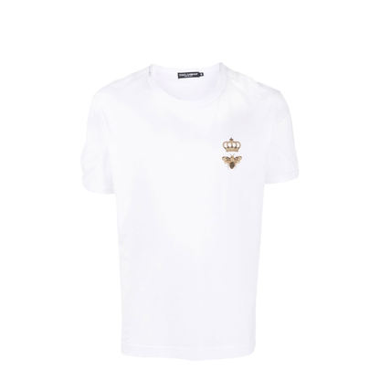 MAYFEYR - Dolce & Gabbana - Cotton Jersey T-Shirt With Lurex Embroidery - G8PV1ZG7WUQ