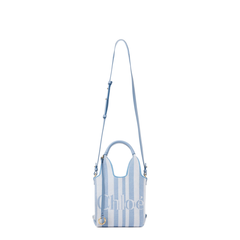 Mini Stripy Jacquard Tote - Surfing Blue