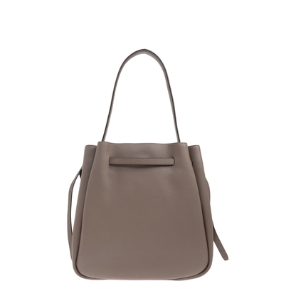 Romy Large Pebbled Leather Bucket Bag - Wild Mushroom