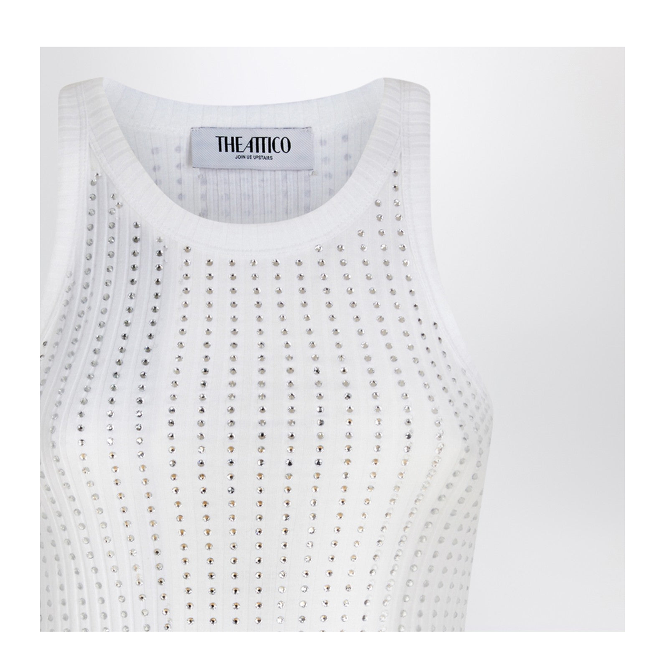 MAYFEYR - The Attico - White Tank Top With Rhinestones - 251WCN00004JJJ051T001