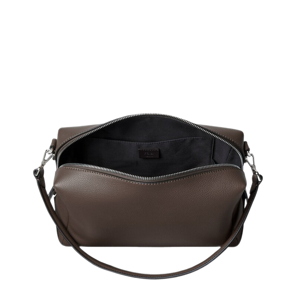 Lui Medium Leather Shoulder Bag - Chocolate brown