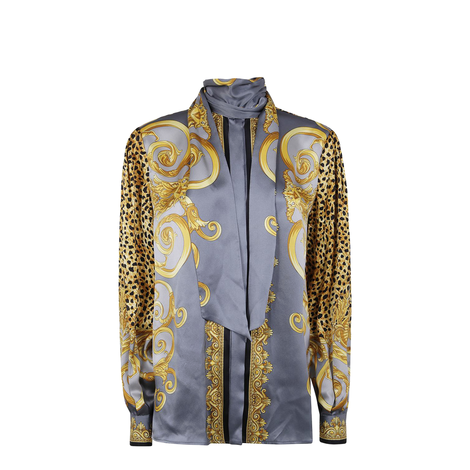 Informal Shirt Cheetah Foulard On Silk Crepe Satin Lw Clothing