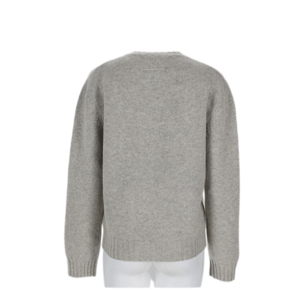 Sweater With Calligraphic Print In Grey Melange